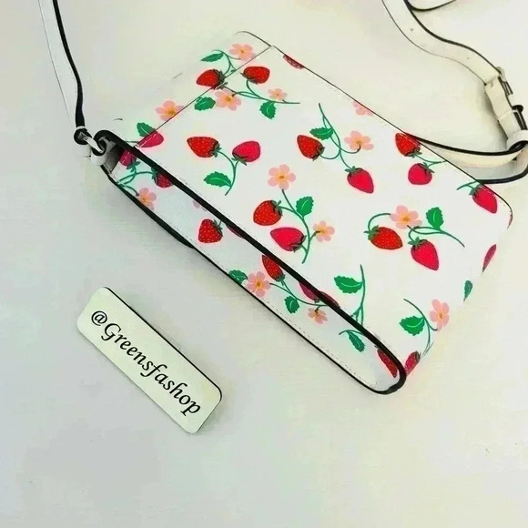 Kate Spade Purse Strawberry Vine North South Phone Crossbody - Picture 5 of 10